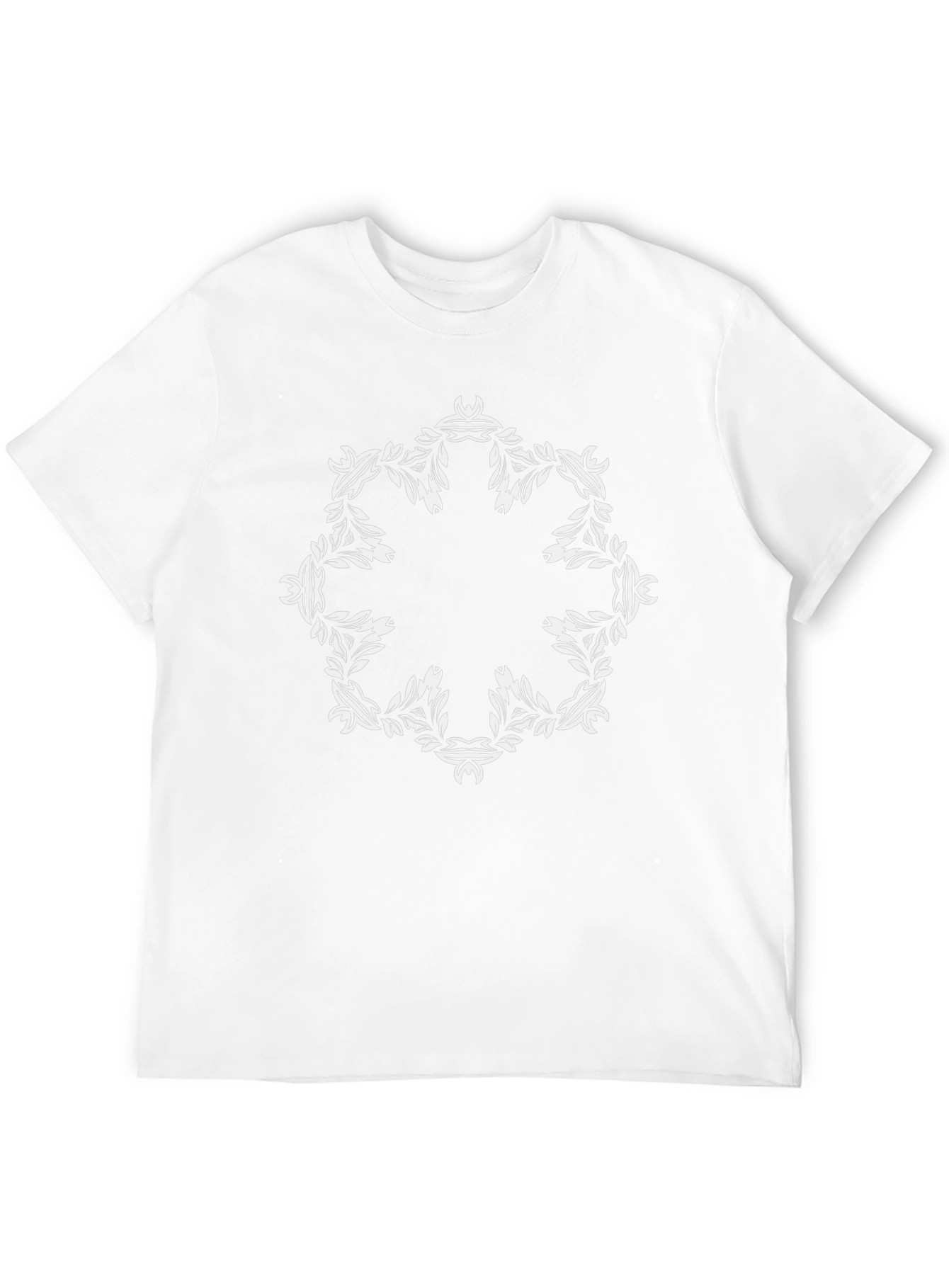 Black Tee with Floral Mandala Design