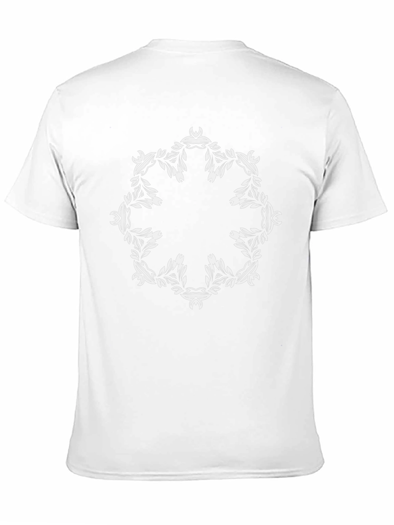 Black Tee with Floral Mandala Design
