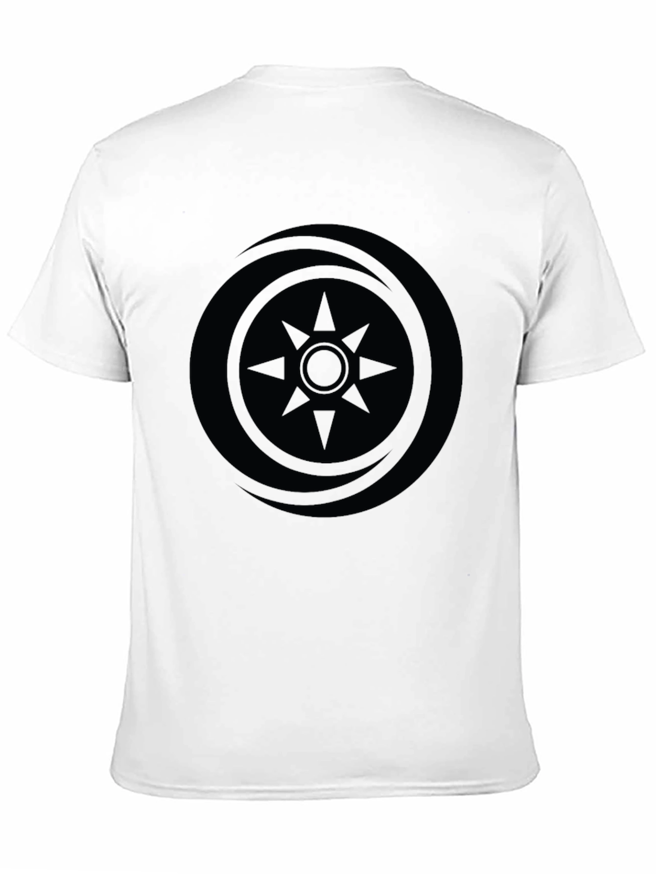 Mens Black Graphic Tee - Compass Design