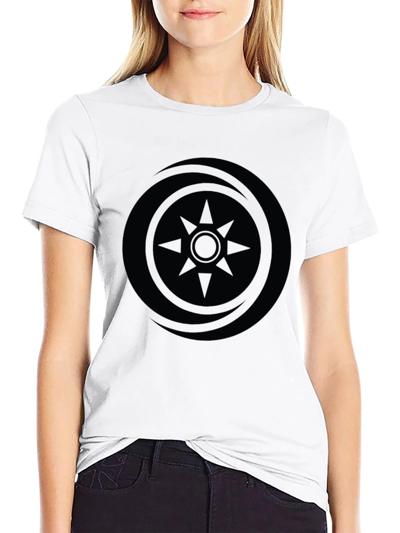 Mens Black Graphic Tee - Compass Design