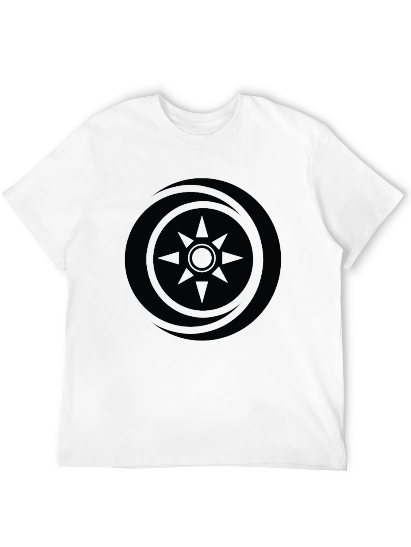 Mens Black Graphic Tee - Compass Design