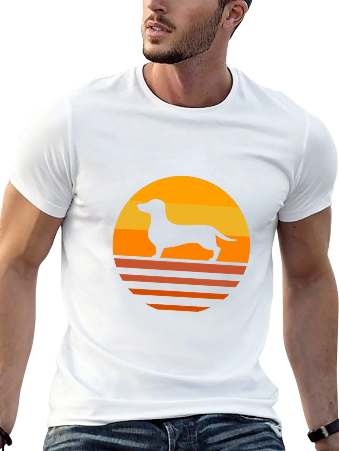 Retro Dachshund Sunset T-Shirt
