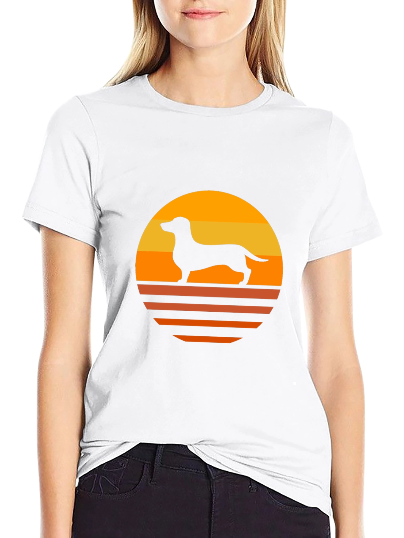 Retro Dachshund Sunset T-Shirt