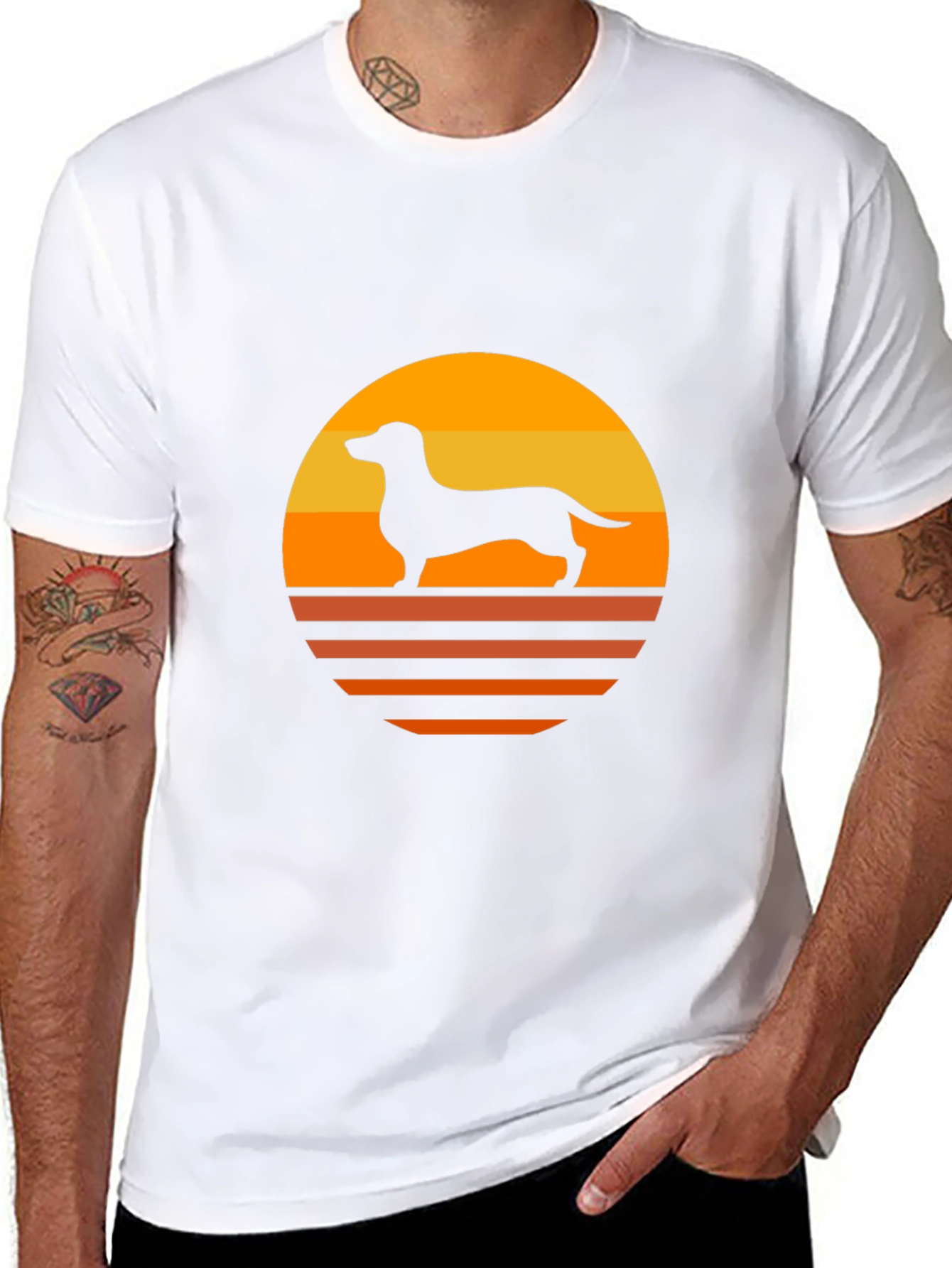 Retro Dachshund Sunset T-Shirt