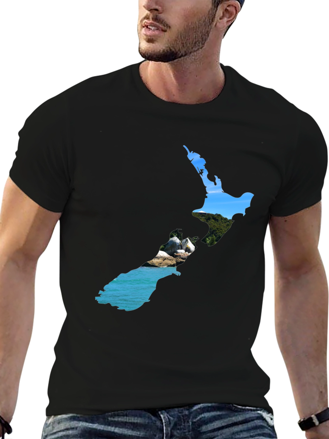 New Zealand Map Graphic T-Shirt