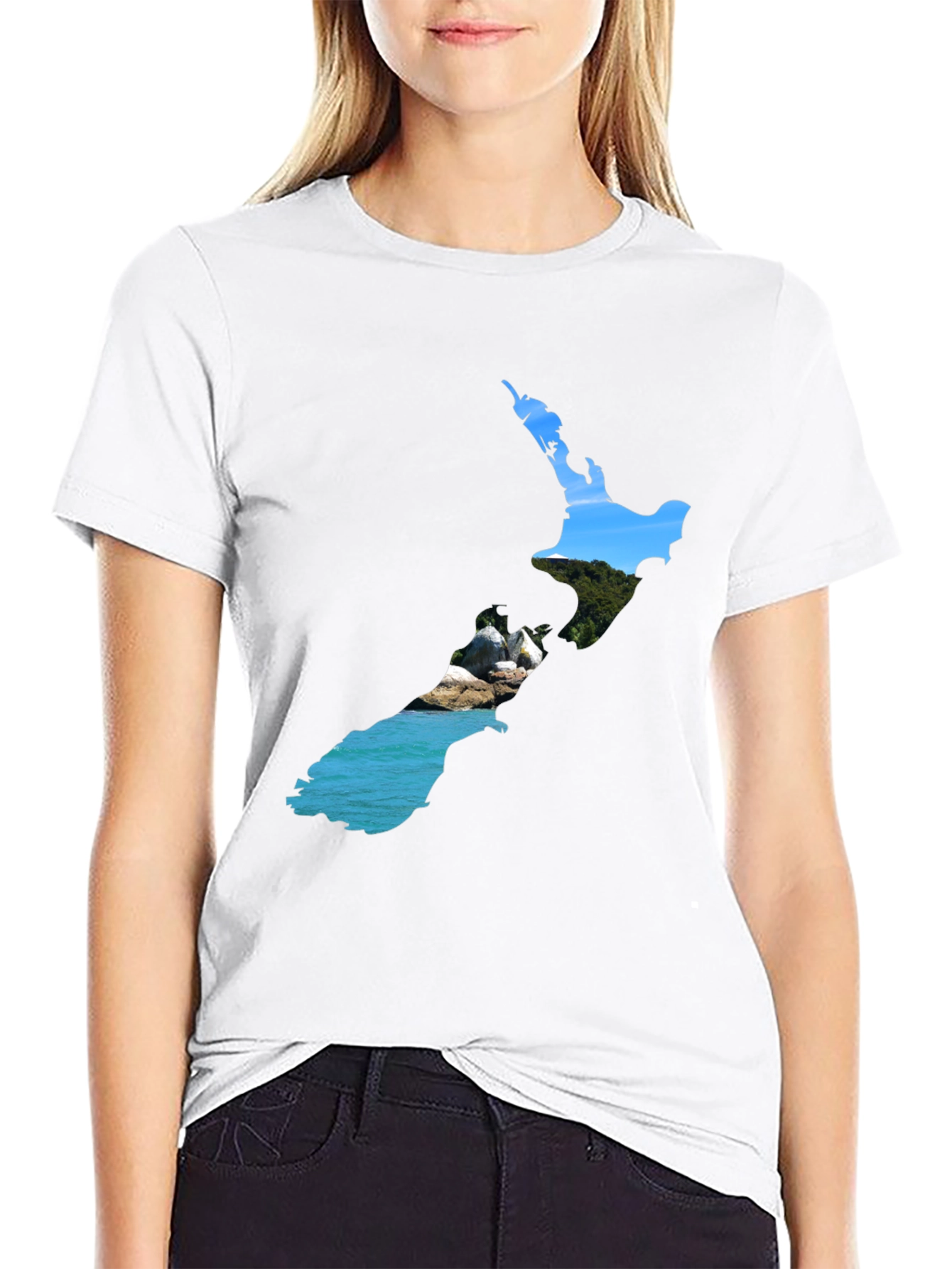 New Zealand Map Graphic T-Shirt