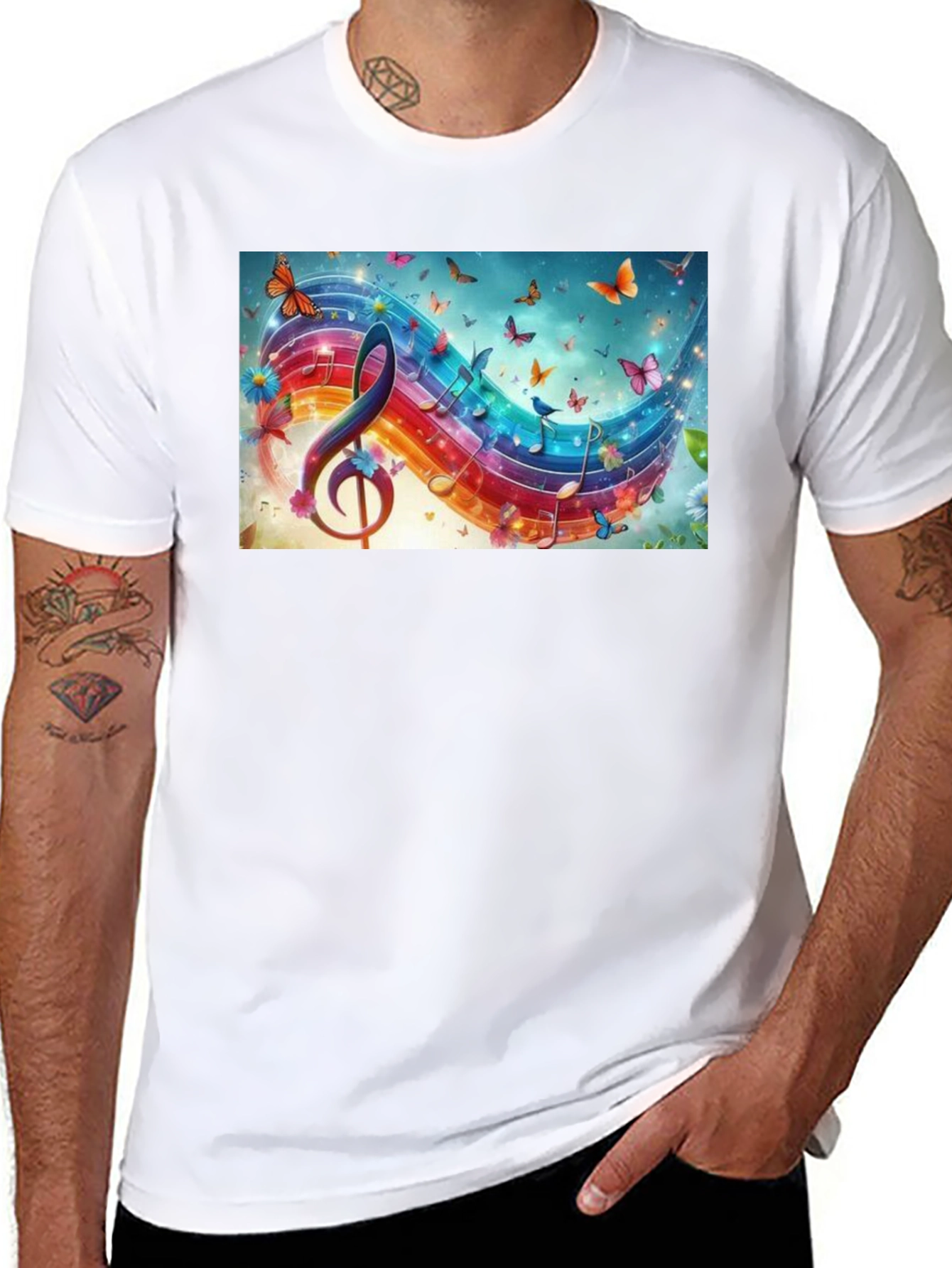 Music Note Butterfly T-Shirt