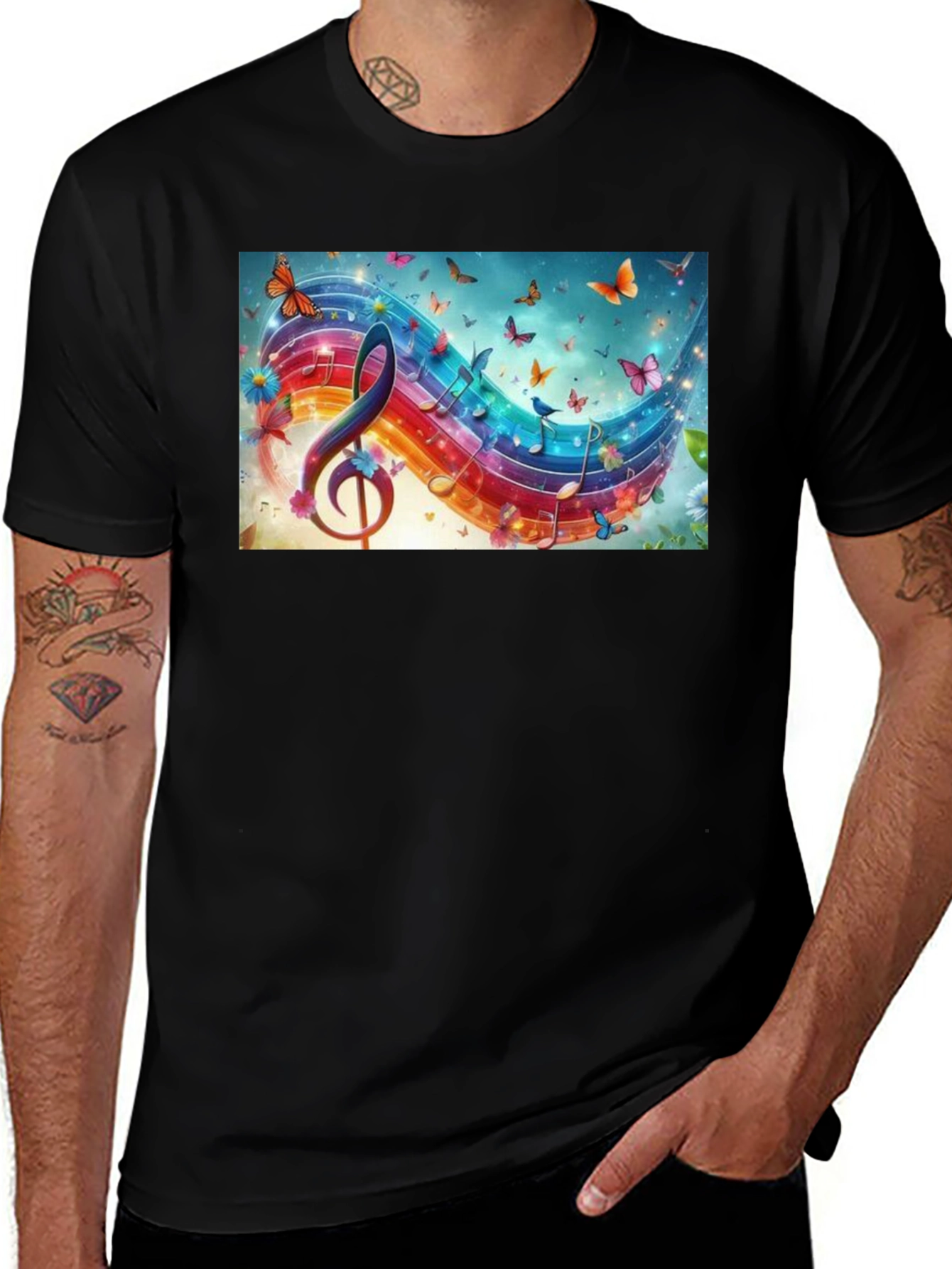 Music Note Butterfly T-Shirt