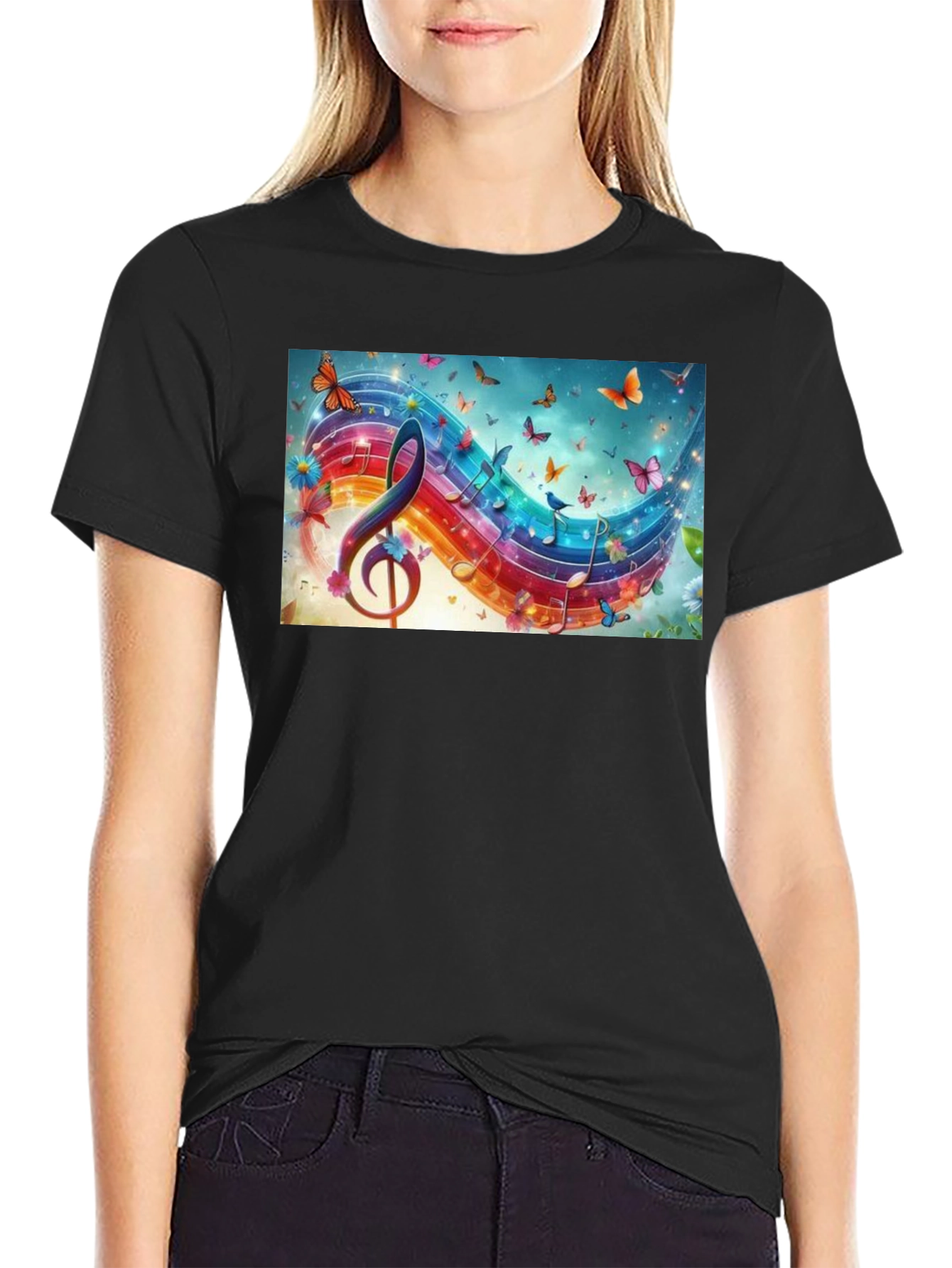 Music Note Butterfly T-Shirt