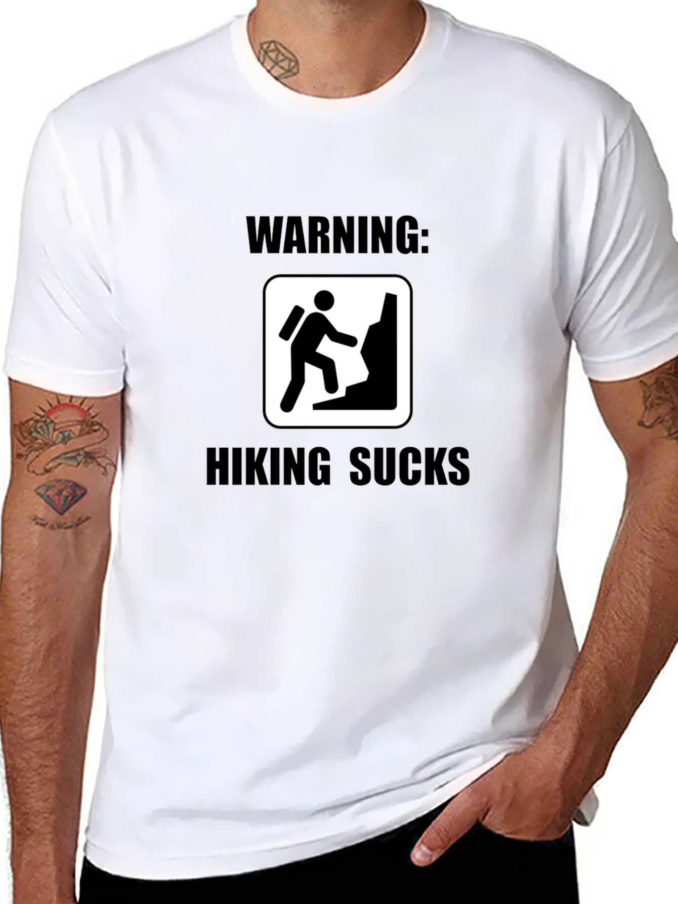 Warning: Hiking Sucks Black T-Shirt