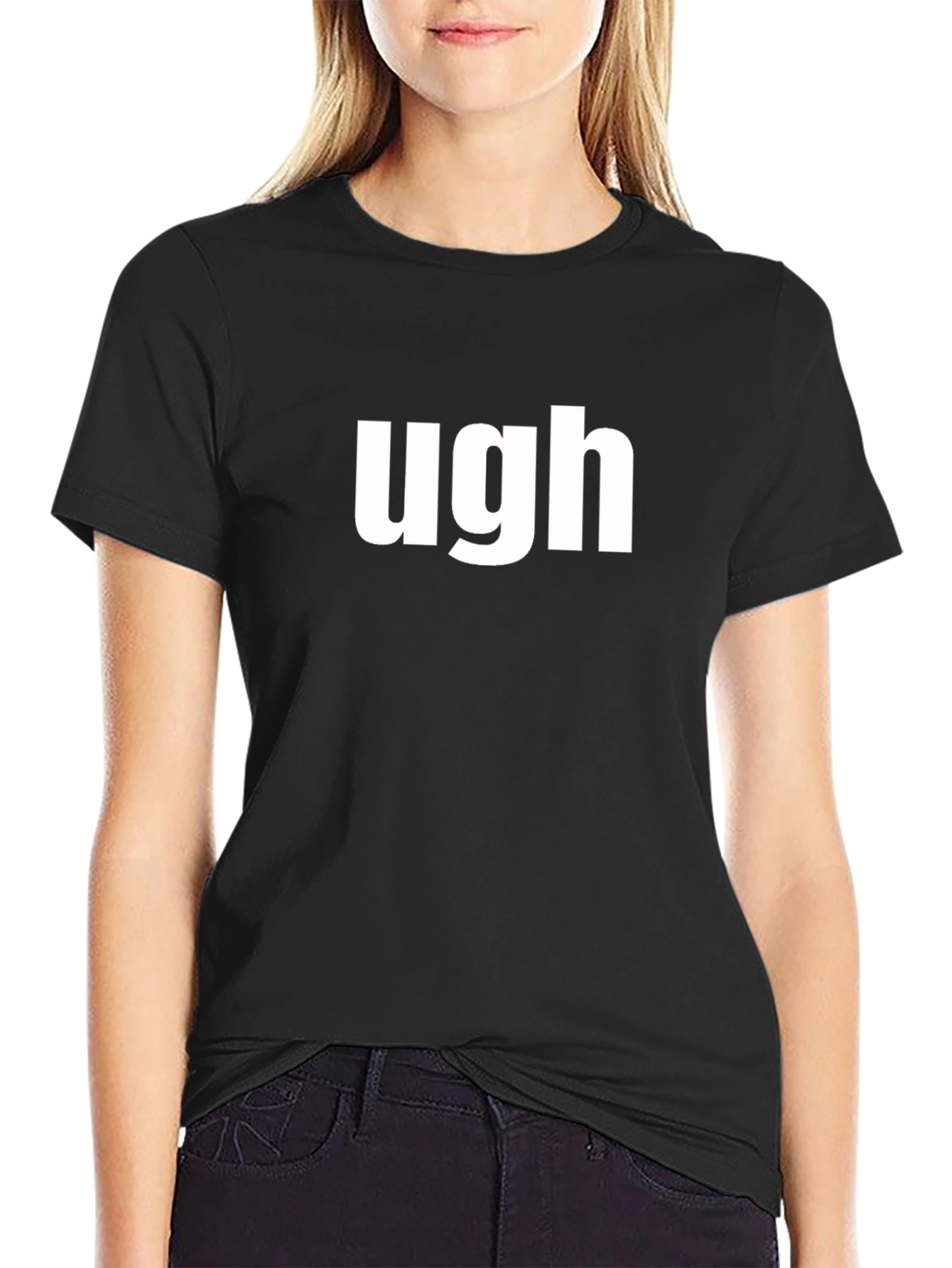 Ugh Graphic Tee - Classic Black Cotton T-Shirt