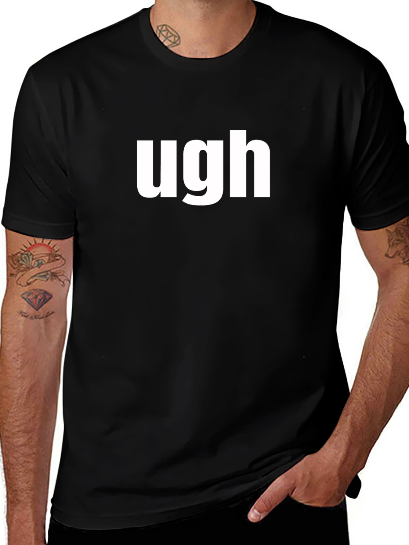 Ugh Graphic Tee - Classic Black Cotton T-Shirt