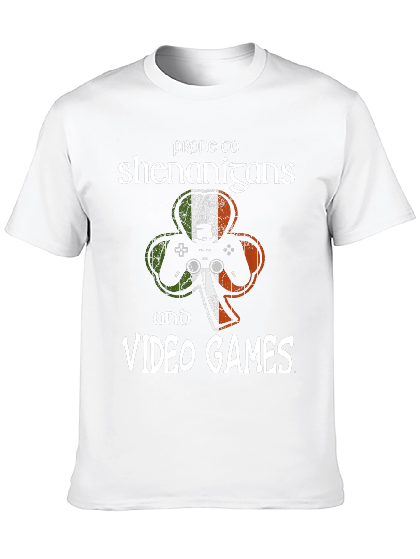 Prone to Shenanigans & Video Games Irish Gamer T-Shirt