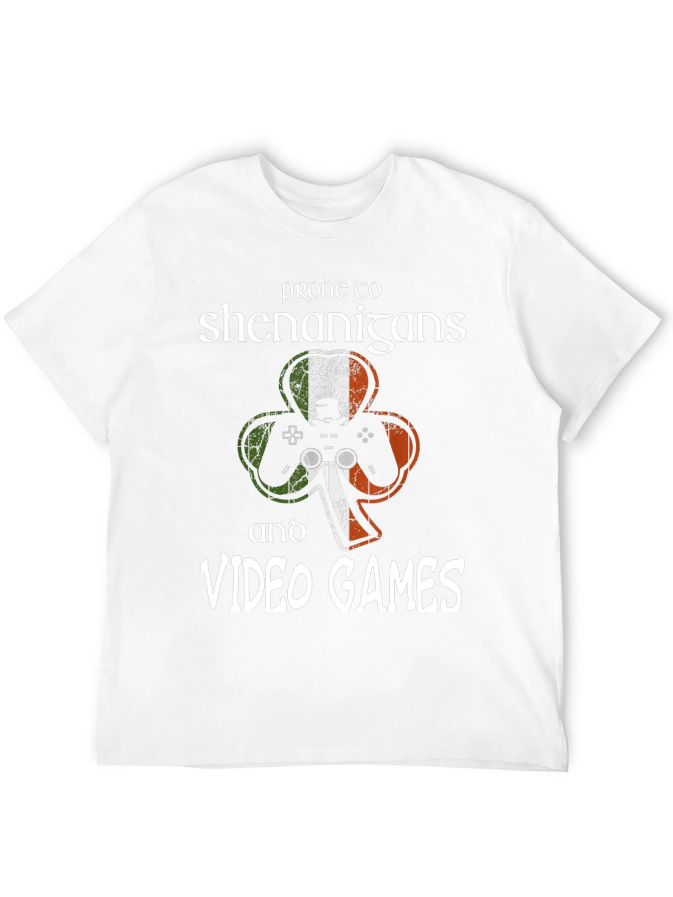 Prone to Shenanigans & Video Games Irish Gamer T-Shirt
