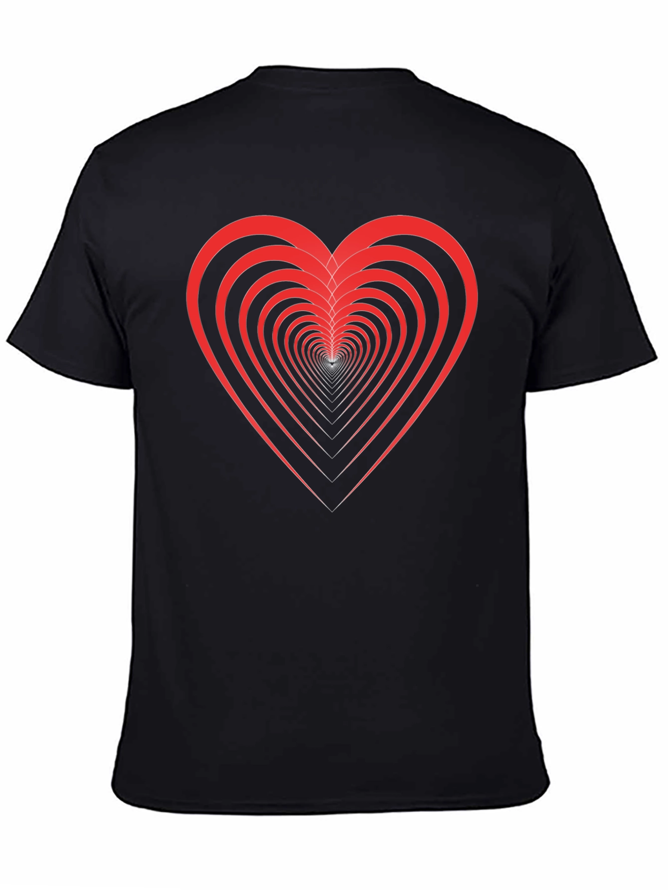 Optical Heart Black Tee - Unique Valentines Day Gift