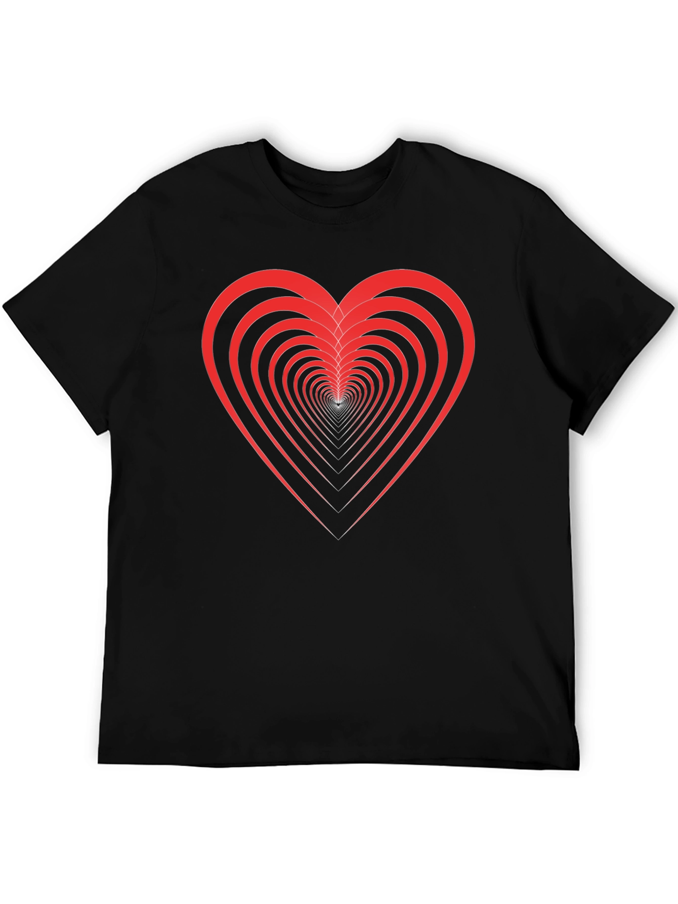 Optical Heart Black Tee - Unique Valentines Day Gift