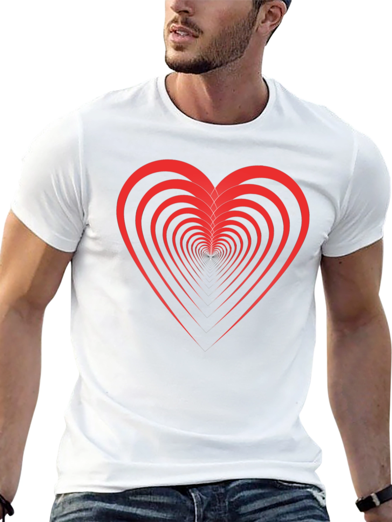 Optical Heart Black Tee - Unique Valentines Day Gift