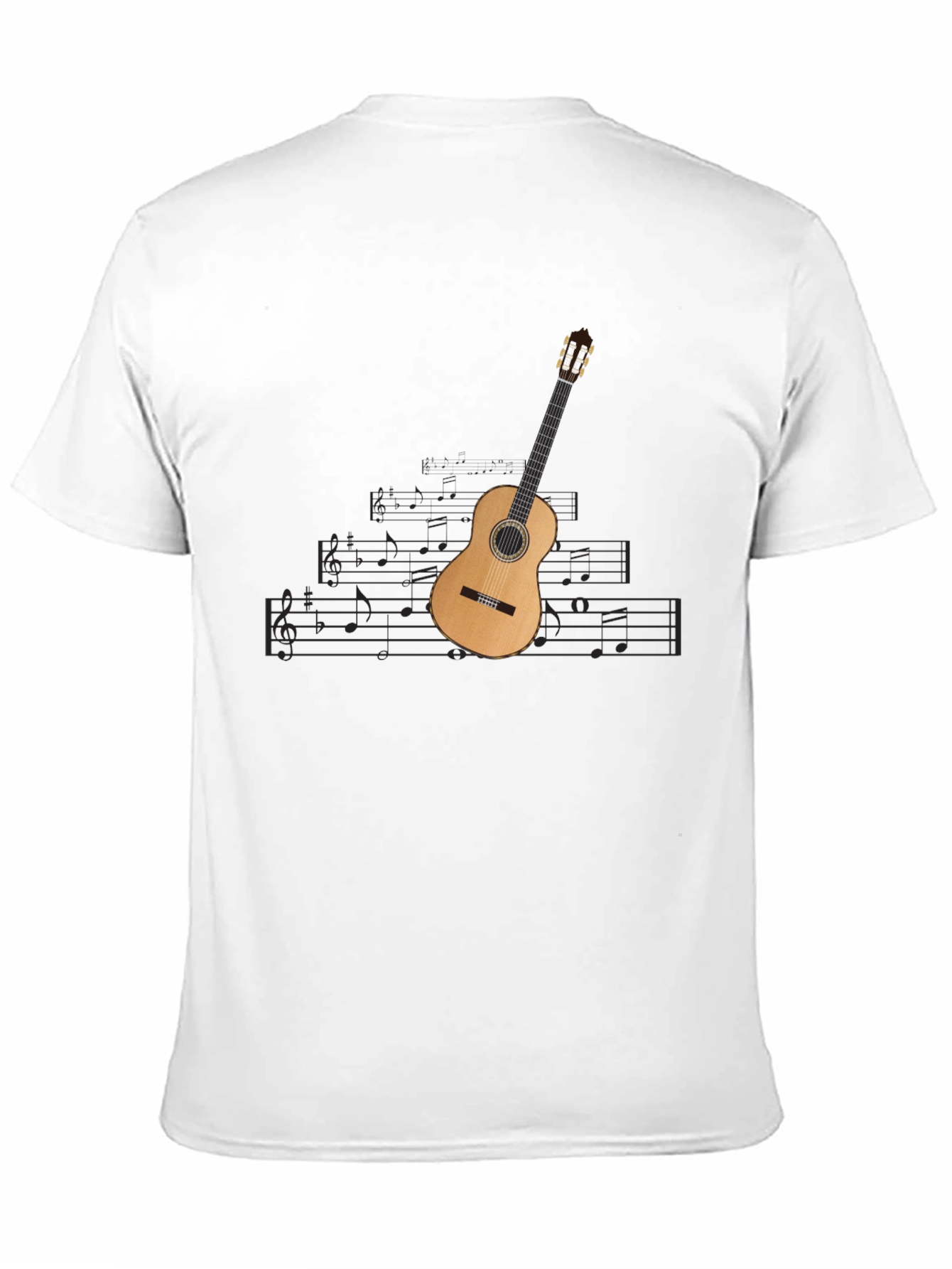 Guitar & Notes Graphic Tee - Black