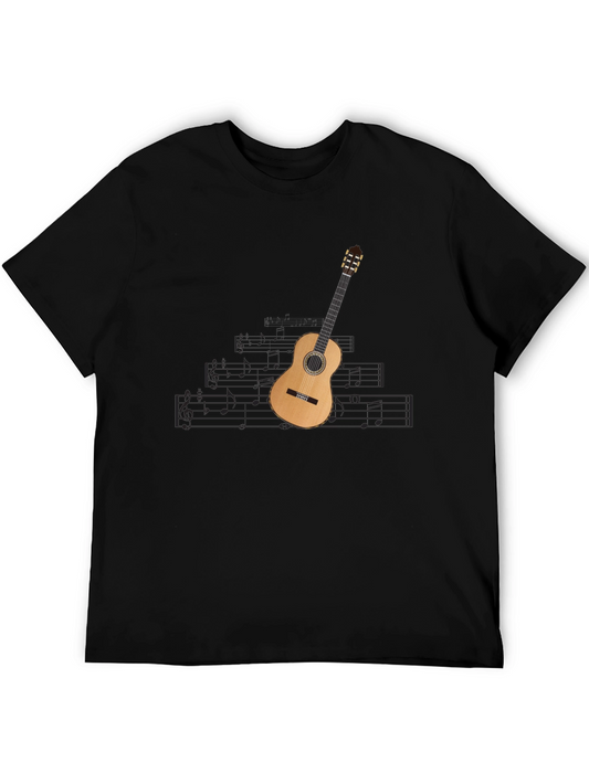 Guitar & Notes Graphic Tee - Black