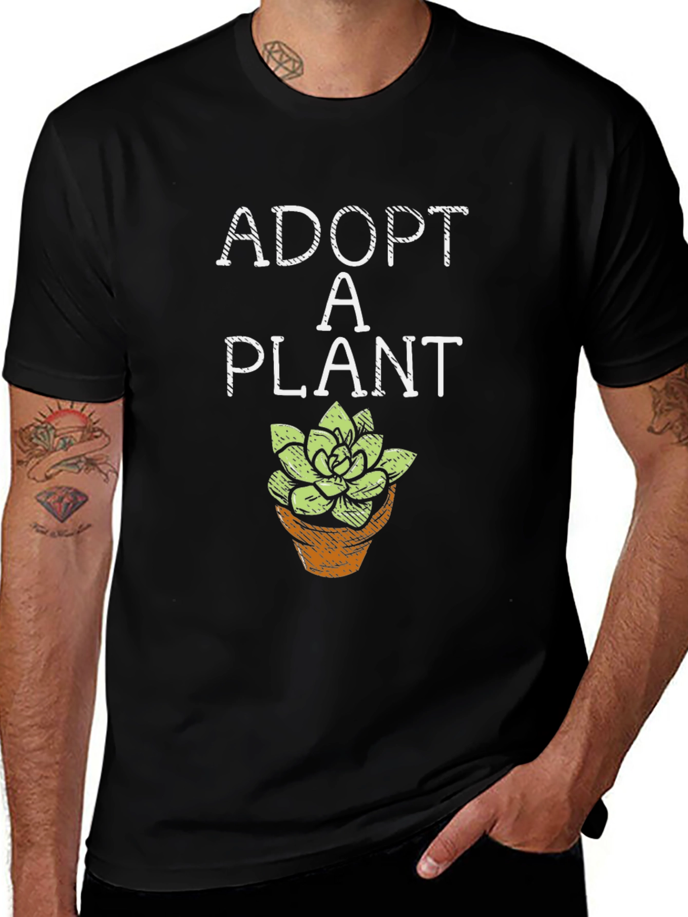 Adopt a Plant Graphic Tee - Black
