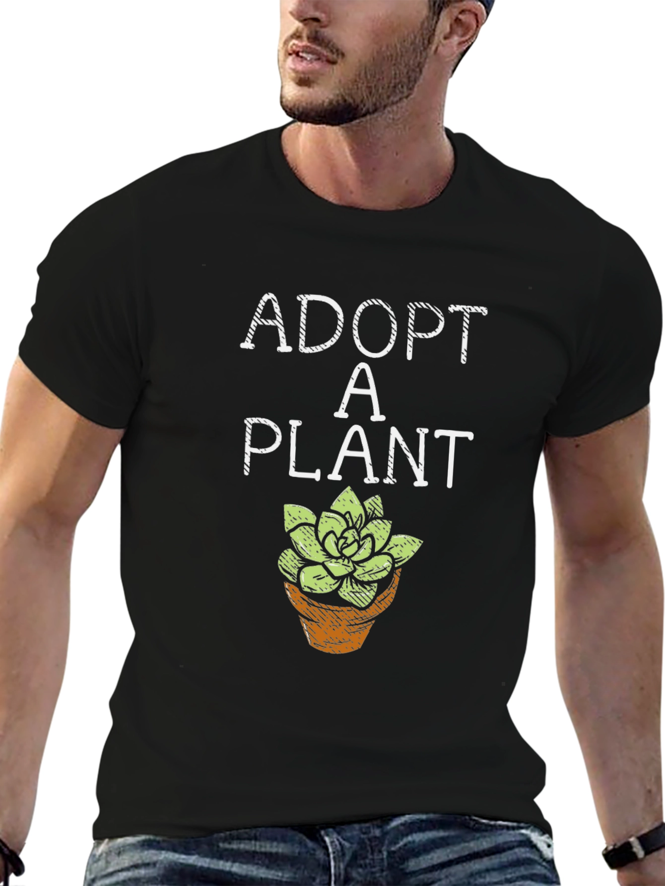Adopt a Plant Graphic Tee - Black