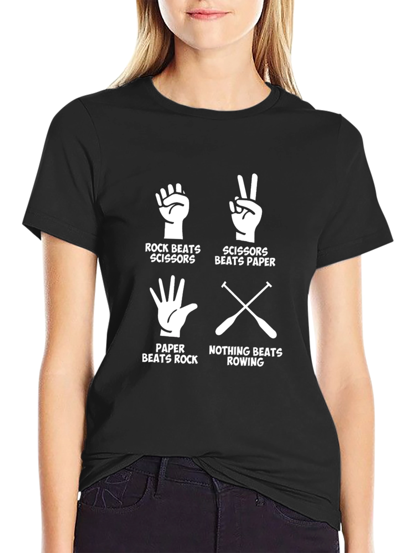 Rock Paper Scissors Rowing Graphic Tee