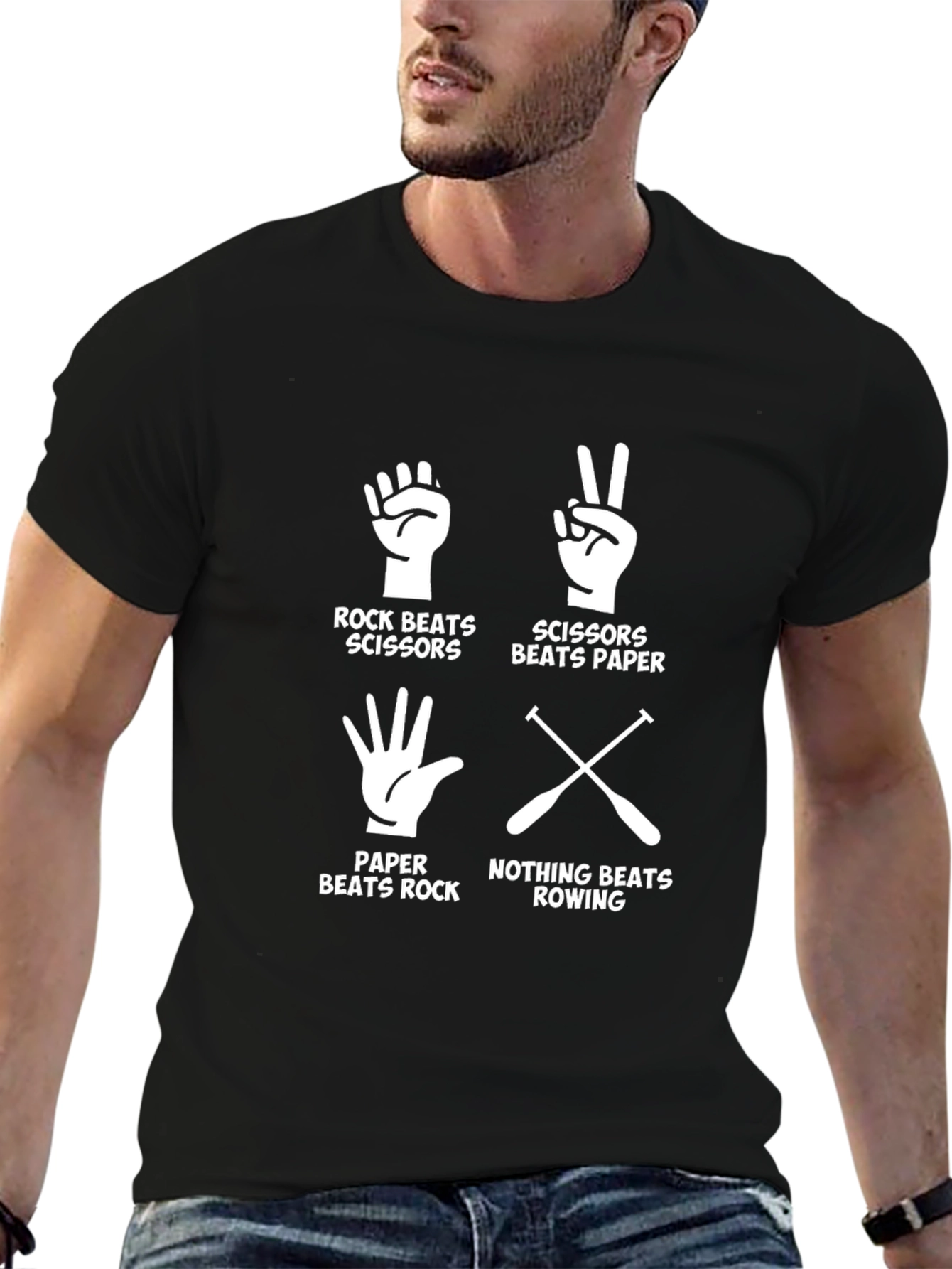 Rock Paper Scissors Rowing Graphic Tee