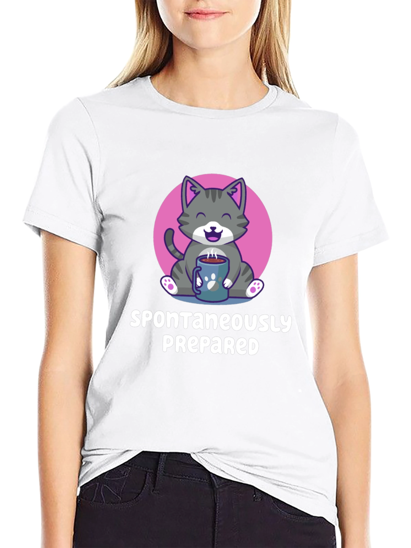 Cat Coffee T-Shirt - Spontaneously Prepared