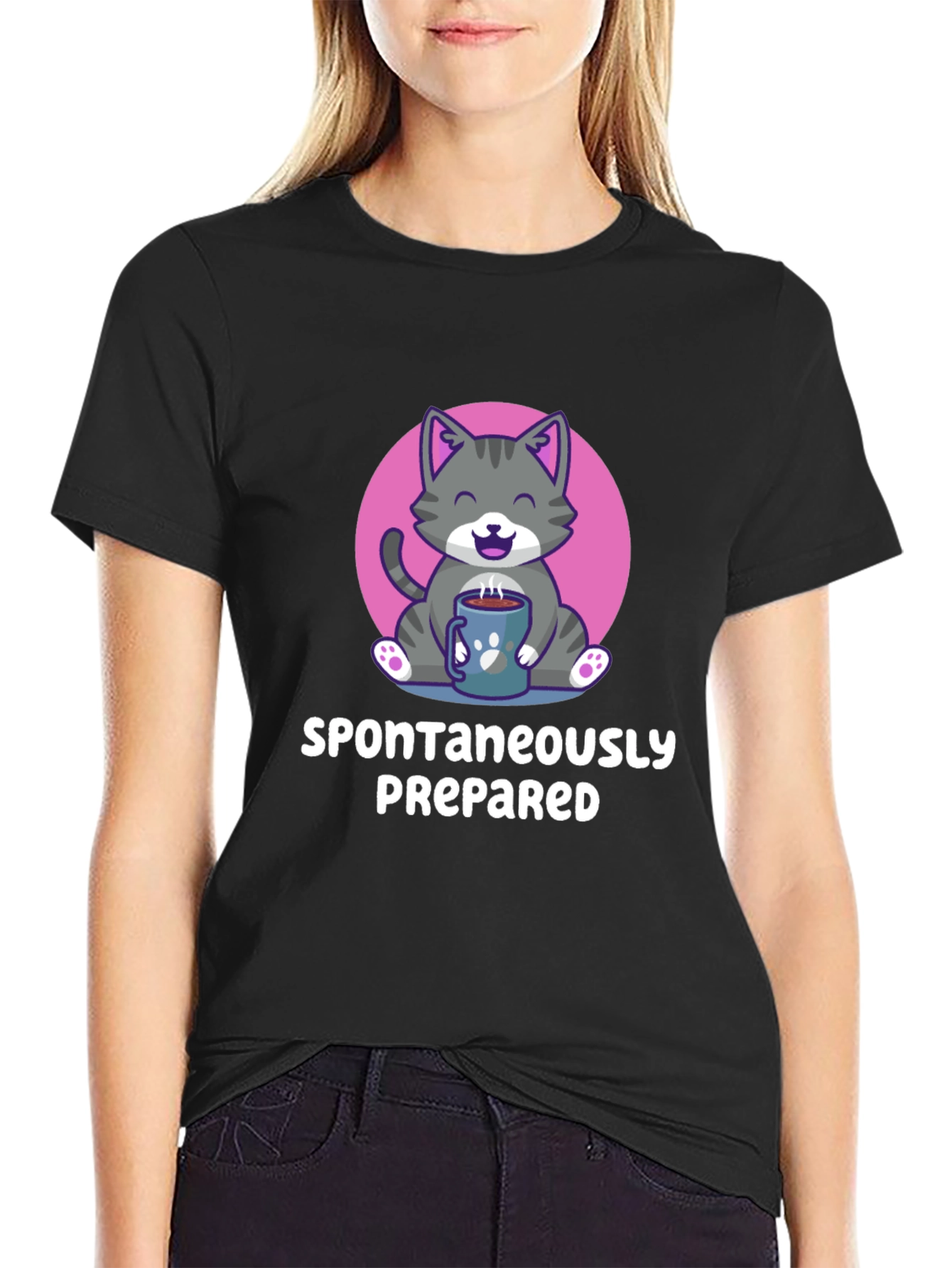 Cat Coffee T-Shirt - Spontaneously Prepared