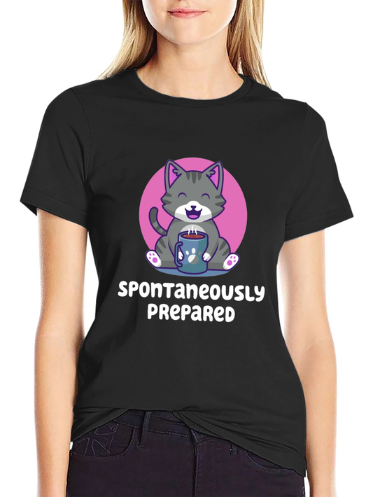 Cat Coffee T-Shirt - Spontaneously Prepared