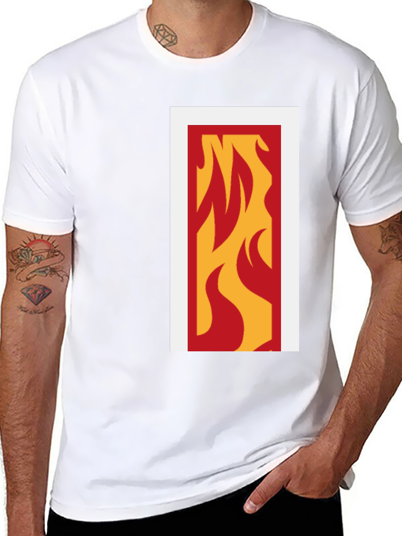 Flame Graphic Tee - Modern Black T-Shirt