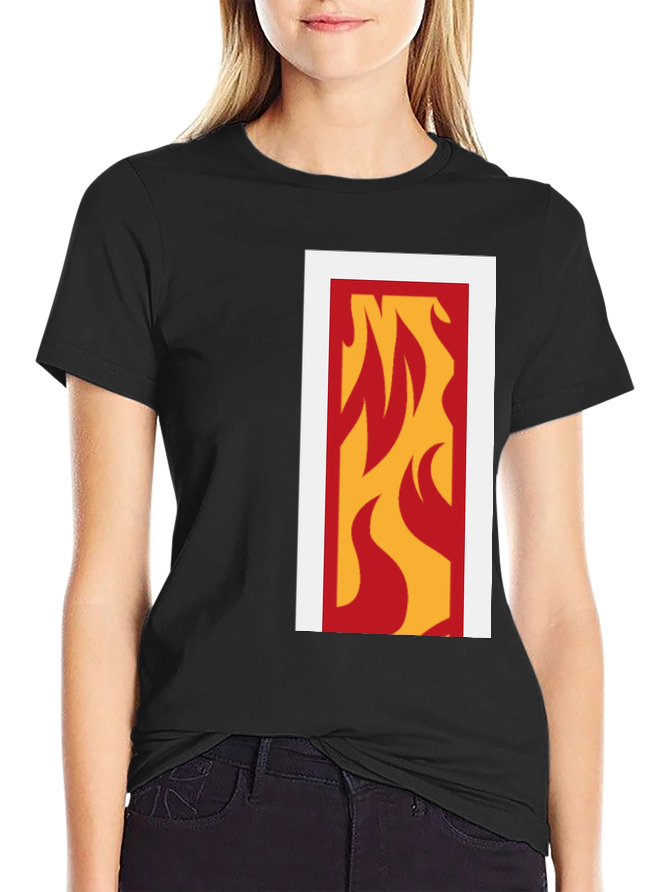 Flame Graphic Tee - Modern Black T-Shirt