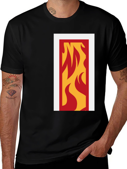 Flame Graphic Tee - Modern Black T-Shirt