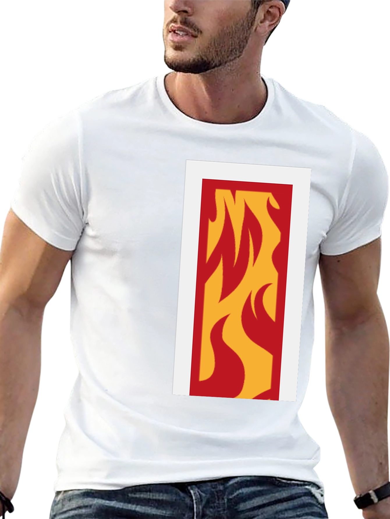 Flame Graphic Tee - Modern Black T-Shirt