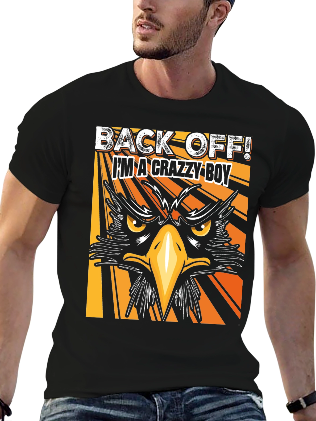 Crazy Boy Graphic T-Shirt - Black Tee