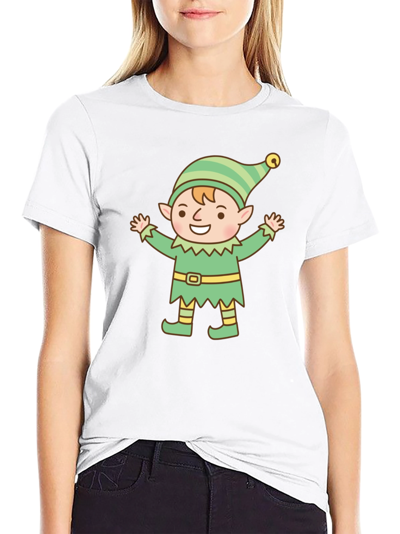 Festive Elf Graphic Tee - Holiday Cheer