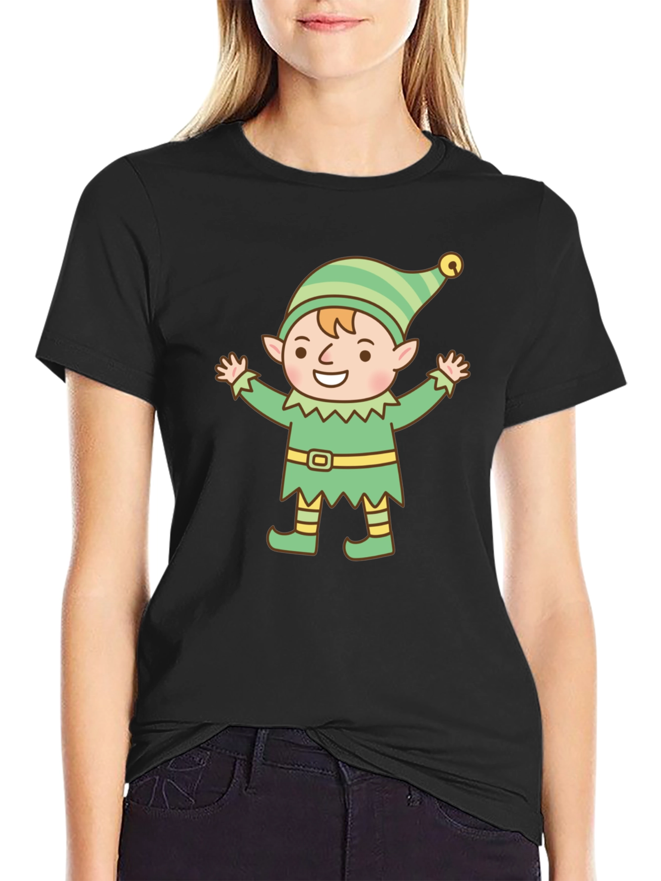 Festive Elf Graphic Tee - Holiday Cheer