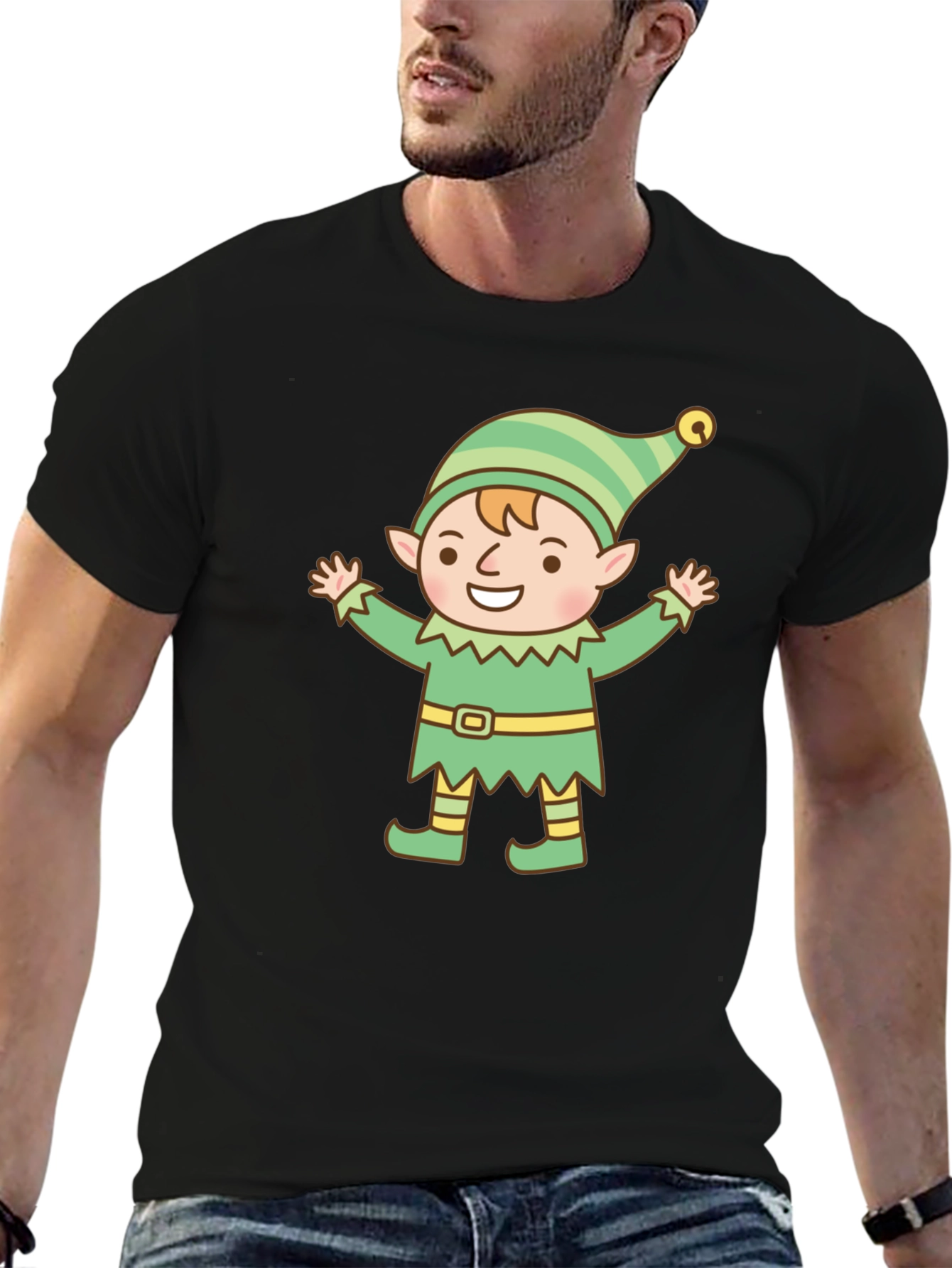 Festive Elf Graphic Tee - Holiday Cheer