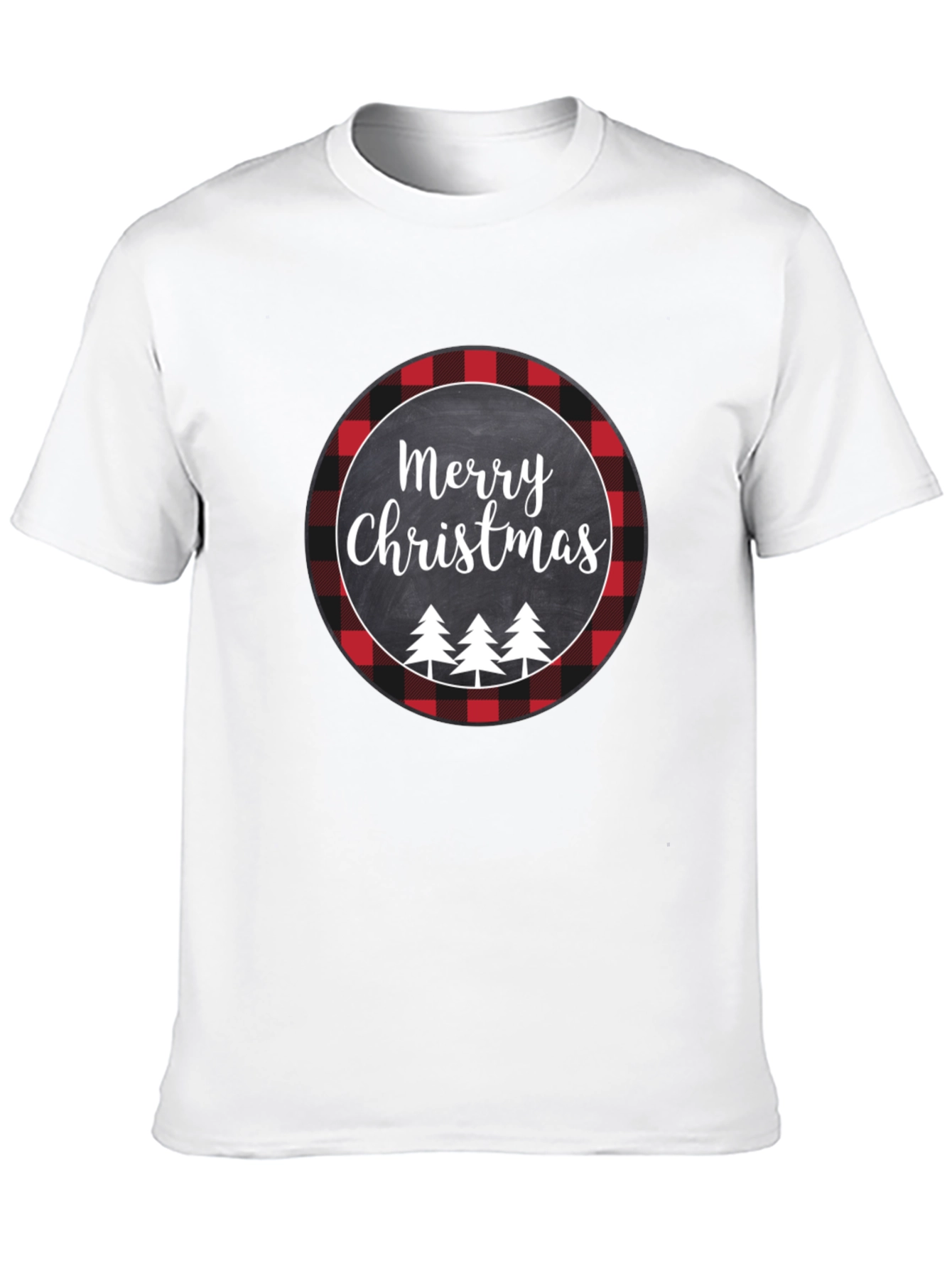 Merry Christmas Buffalo Plaid Tee