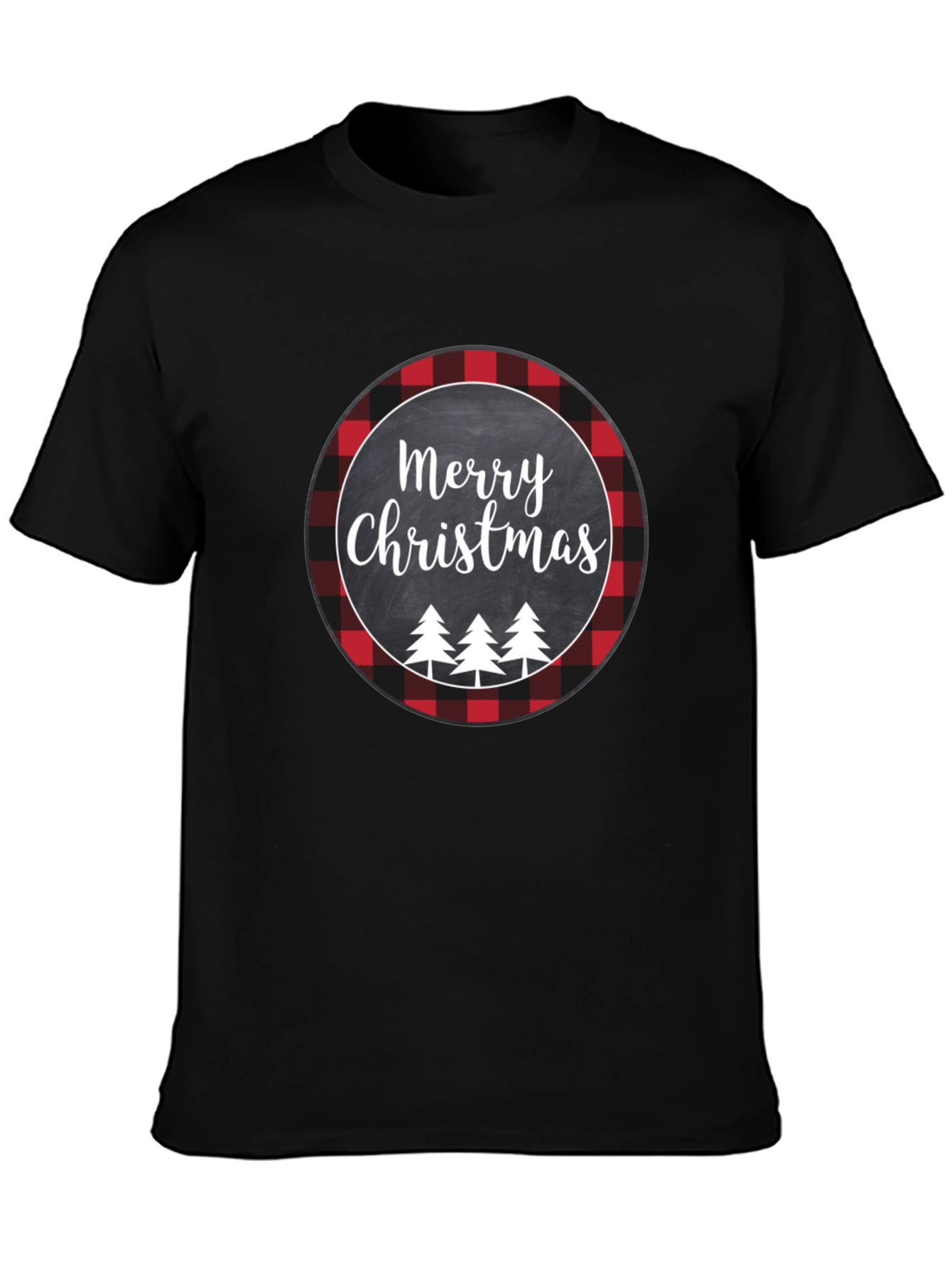 Merry Christmas Buffalo Plaid Tee