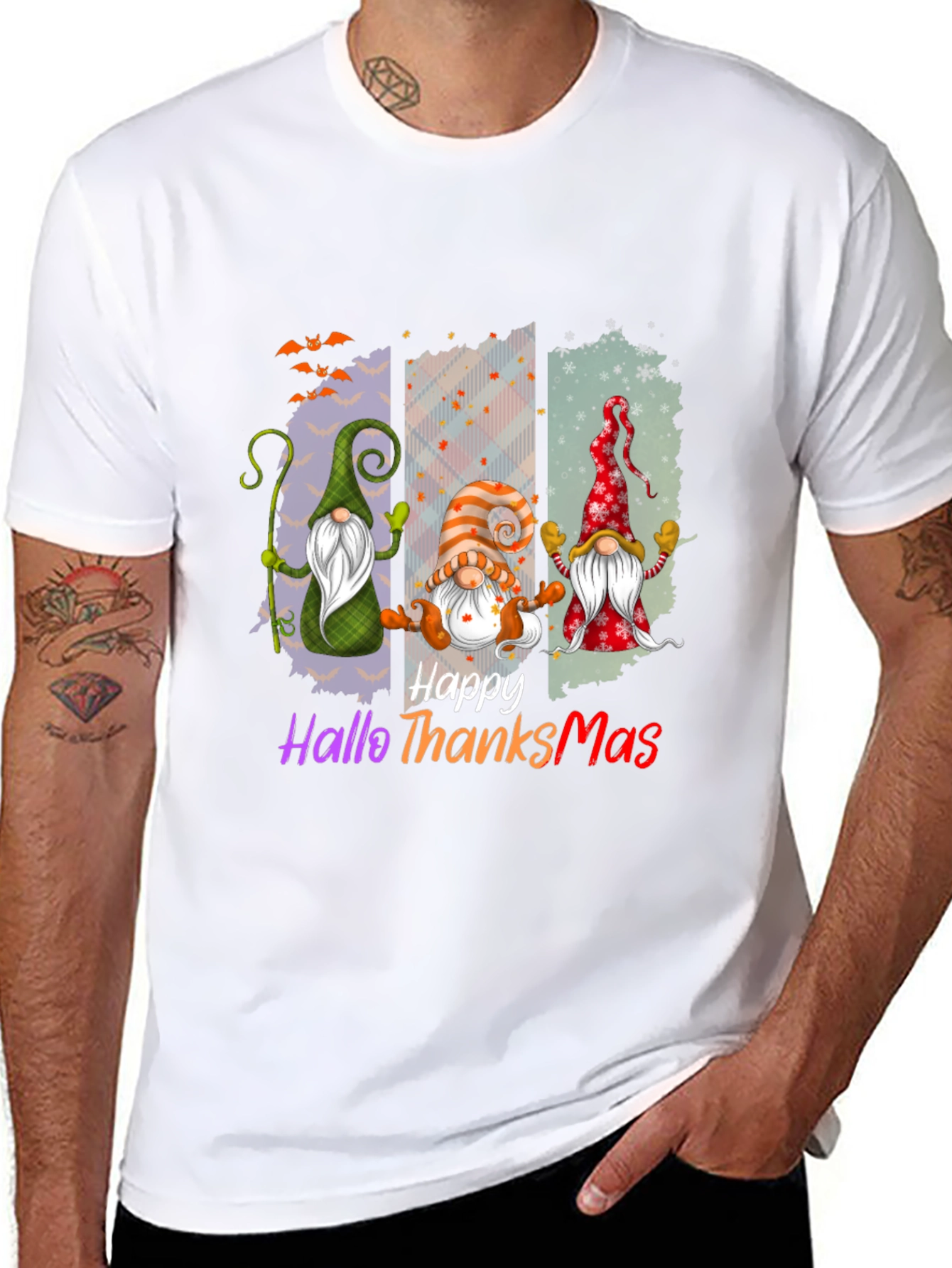 Happy HalloThanksMas Gnome T-Shirt