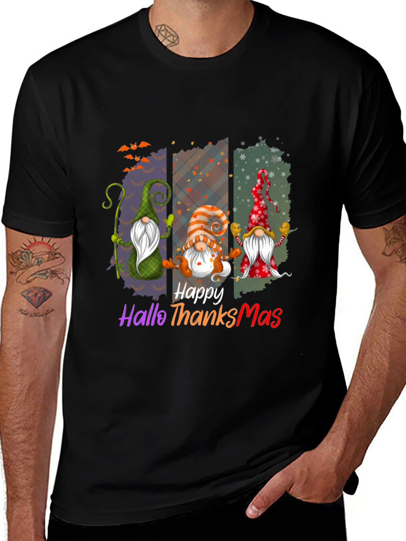 Happy HalloThanksMas Gnome T-Shirt