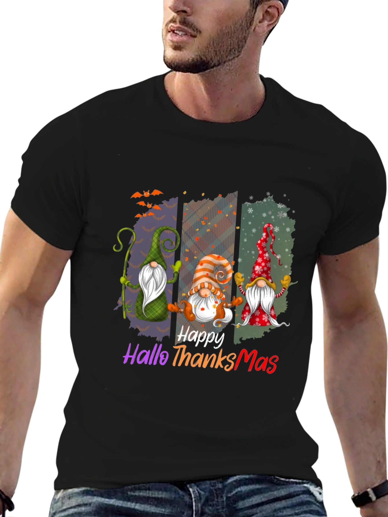 Happy HalloThanksMas Gnome T-Shirt