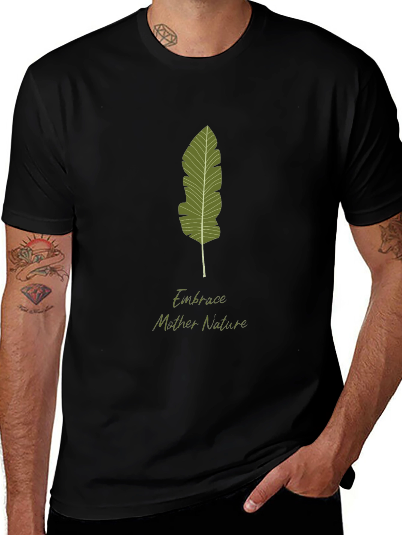 Embrace Nature Black T-Shirt