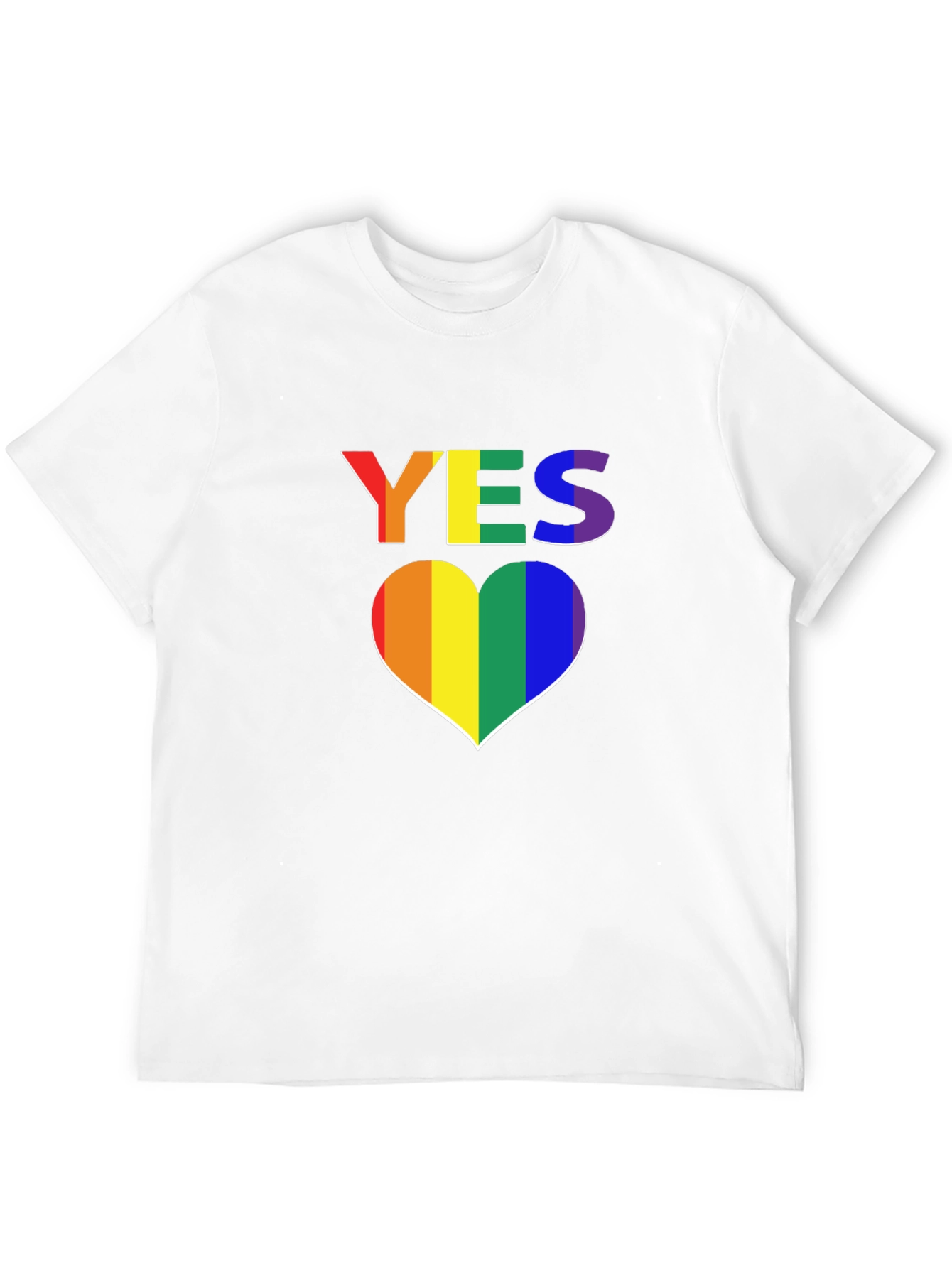 LGBTQ+ Pride Rainbow Yes Heart T-Shirt