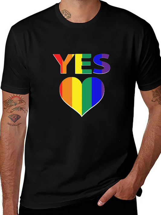 LGBTQ+ Pride Rainbow Yes Heart T-Shirt