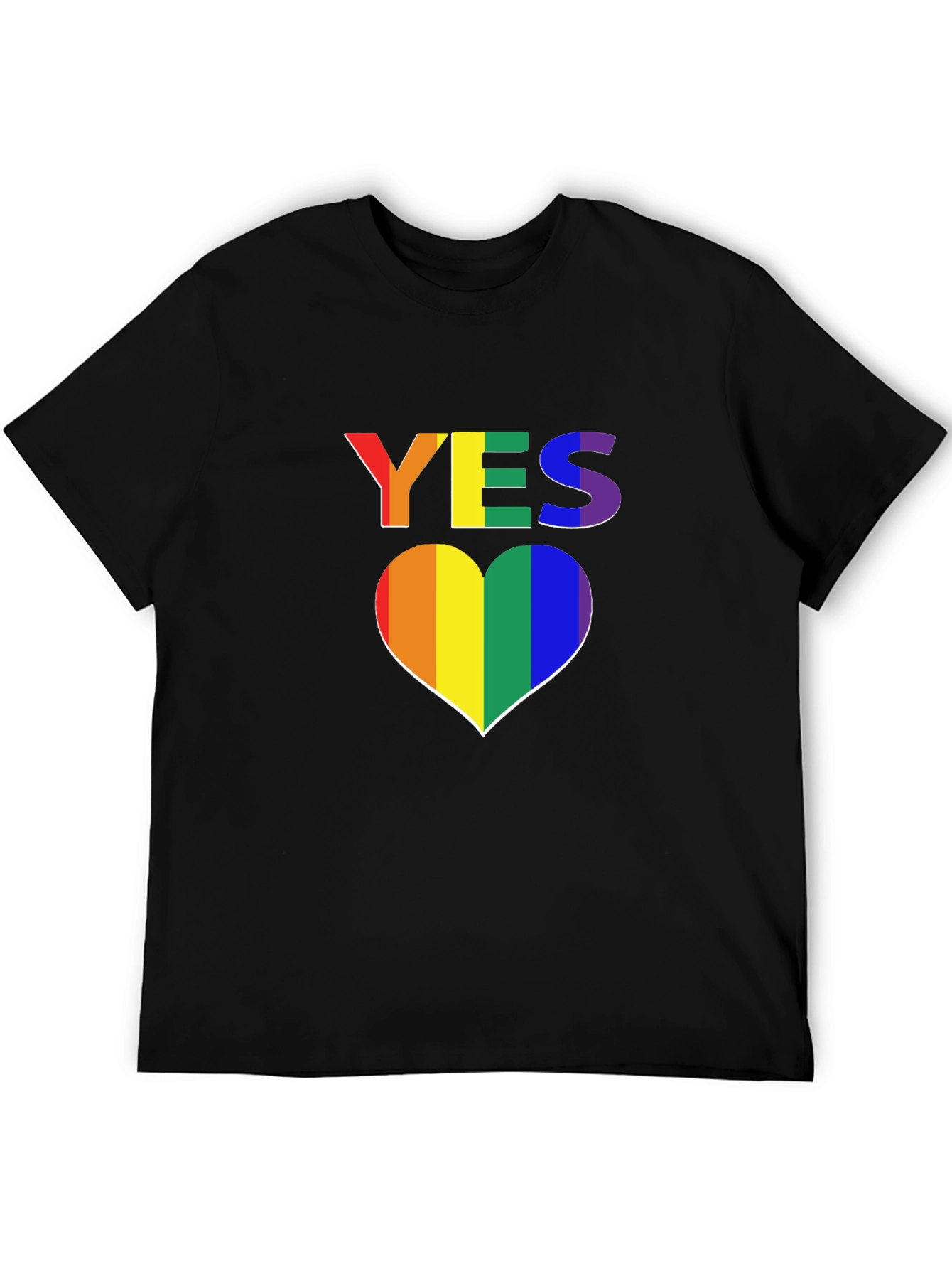 LGBTQ+ Pride Rainbow Yes Heart T-Shirt