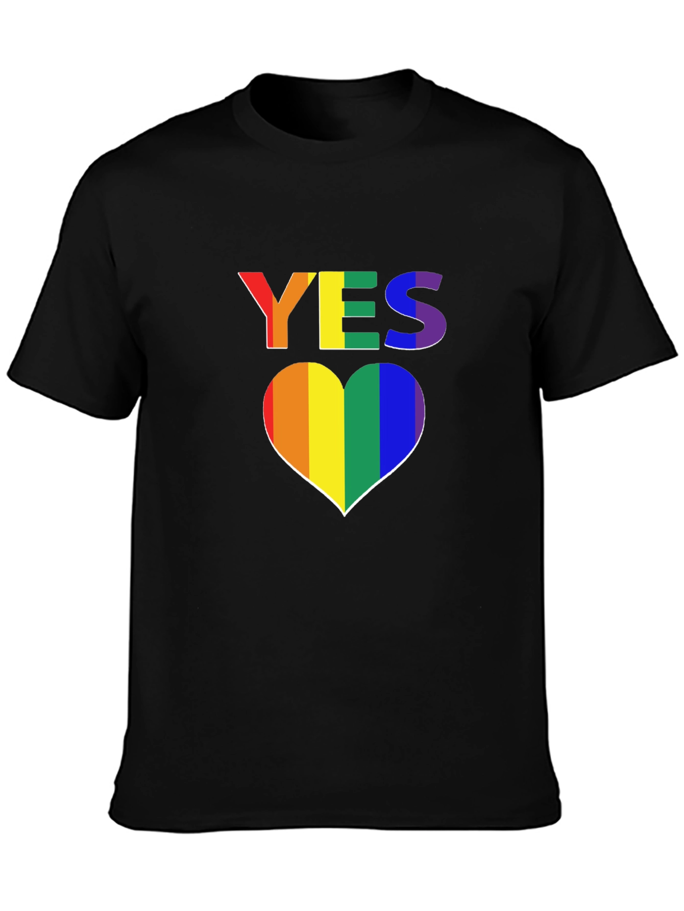 LGBTQ+ Pride Rainbow Yes Heart T-Shirt