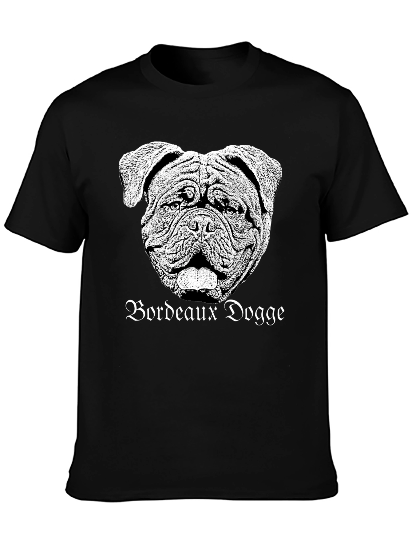 Bordeaux Dogge Graphic Tee - Black Cotton T-Shirt