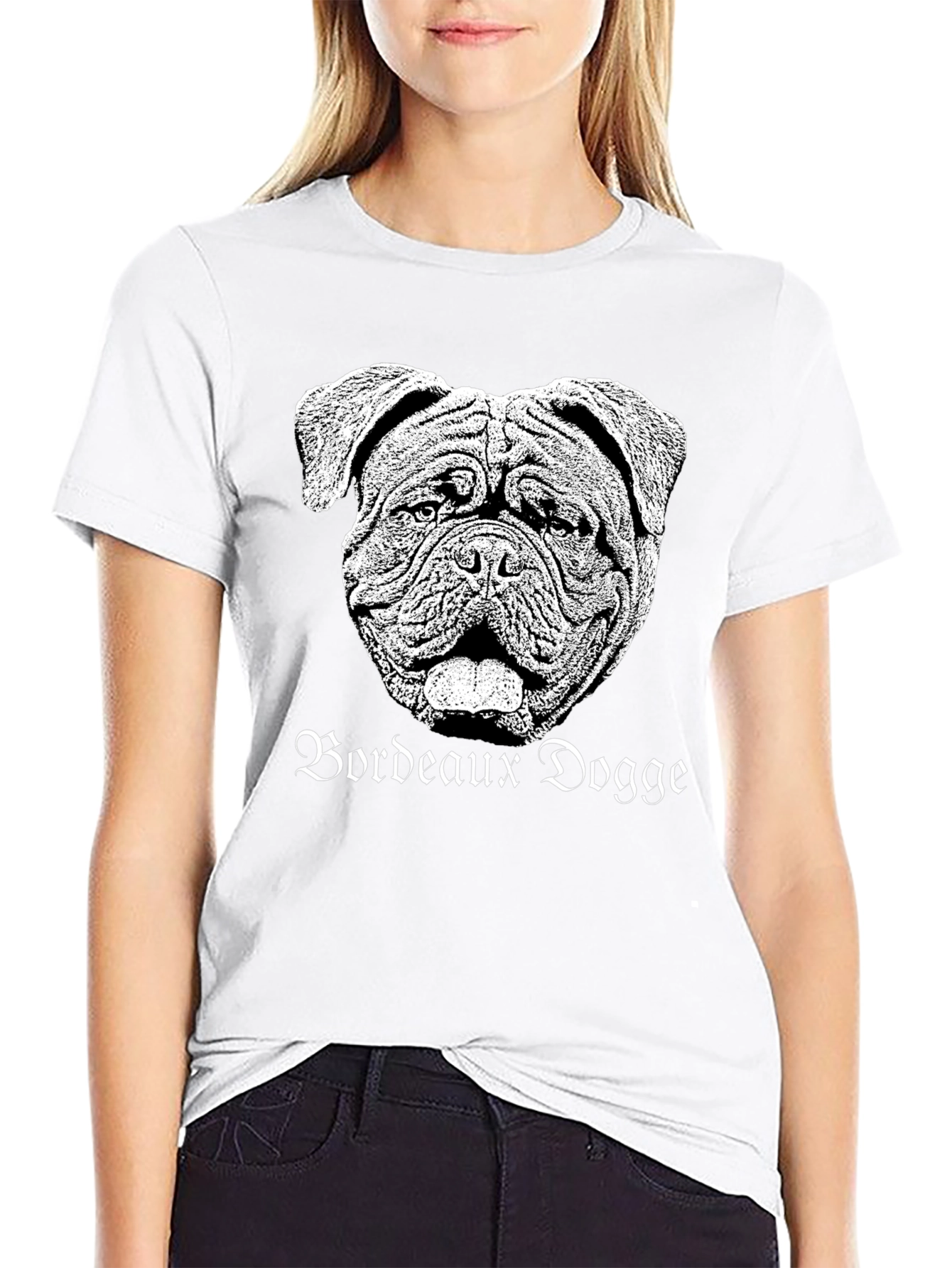 Bordeaux Dogge Graphic Tee - Black Cotton T-Shirt